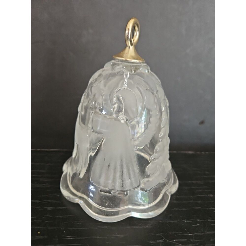Vintage Holiday Christmas Bell Glass Angel Tree  Reindeer‎ 4.5" Clear - Picture 4 of 5